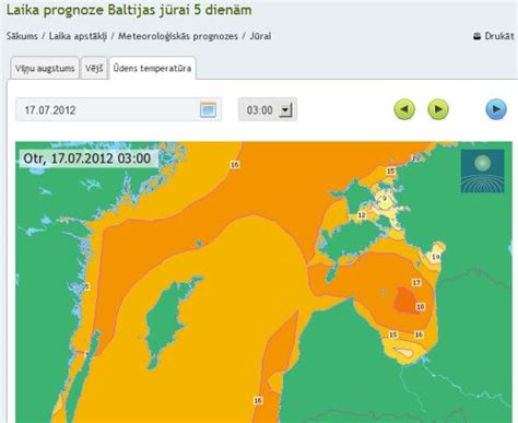 udens temperatura saulkrastos.